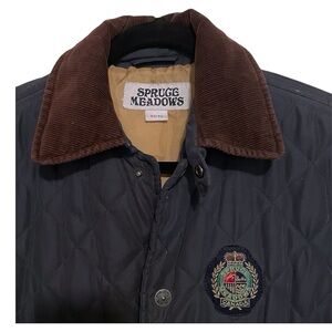 Navy Blue Equestrian Riding Jacket Spruce Meadows Quilted Barn Coat Horse Show